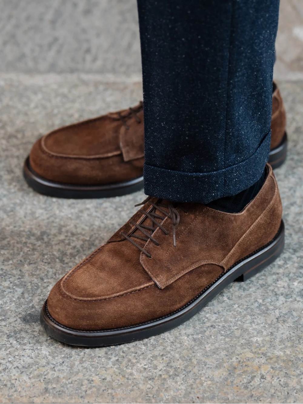 NWT Men's VELASCA Brown Suede Moc-Toe Derby Shoes - Classic Lace-Up / size 11.5